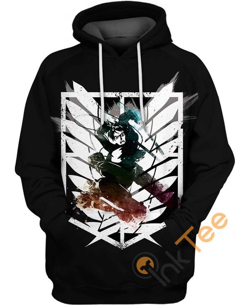 Levi Scouting Legion All Over Print 3D Hoodie for Attack on Titan Fans