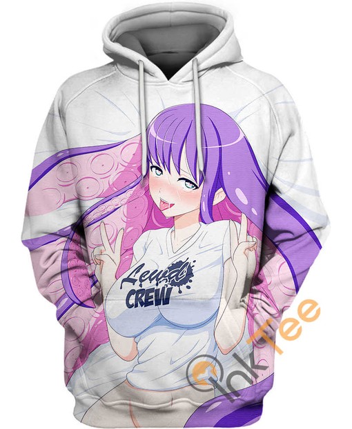 Lewd Crew Ahegao All Over Print 3D Hoodie for Hentai Fans