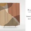 Light Brown Beige Color Blocks Unique Shower Curtain, Customized Waterproof & Washable Bathroom Accessory