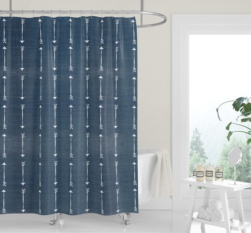 Light Terracotta Denim Chambray Shower Curtain for Subtle Western Cowboy Bathroom Decor - Image 3