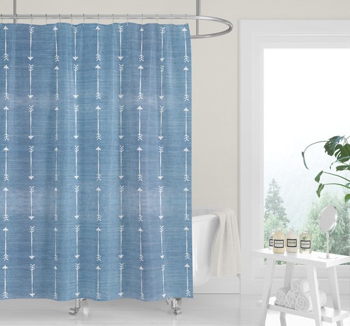 Light Terracotta Denim Chambray Shower Curtain for Subtle Western Cowboy Bathroom Decor - Image 4