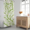 Lime Green Botanical and Tropical Leaf Shower Curtain - Minimalist Design for Spring