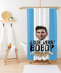 Lionel Messi Football Shower Curtain | Argentina Gift Trendy Bath Curtain Eco-Friendly Waterproof Sports Bathroom Decor