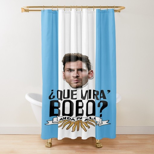 Lionel Messi Football Shower Curtain | Argentina Gift Trendy Bath Curtain Eco-Friendly Waterproof Sports Bathroom Decor - Image 2