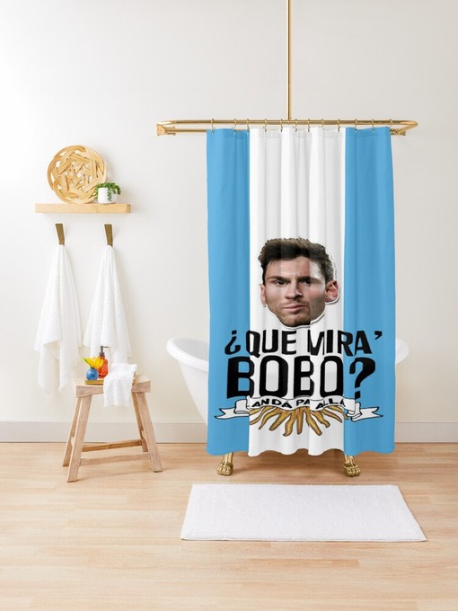 Lionel Messi Football Shower Curtain | Argentina Gift Trendy Bath Curtain Eco-Friendly Waterproof Sports Bathroom Decor - Image 3