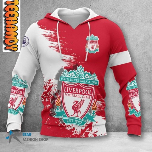 Liverpool FC All Over Print 3D Hoodie with Club Logo