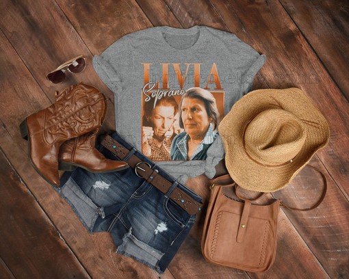 Livia Soprano Tee, The Sopranos Homage Shirt, New Jersey Mafia Fan Tees, Nancy Marchand Vintage Tshirt - Image 3