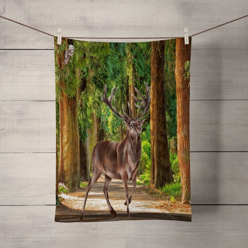 Lodge Woodland Deer Forest Shower Curtain Set - Add a Rustic Touch to Your Bathroom Decor - Image 2