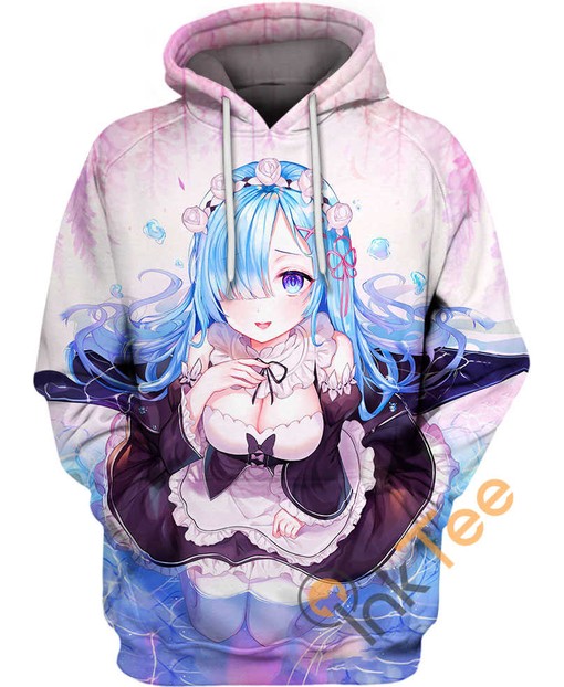 Long Hair Rem Women's All Over Print 3D Hoodie with Unique Design