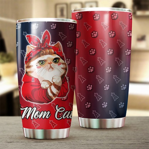 Los Angeles Angels Cat Mom MLB Tumbler - Personalized Design - Image 2