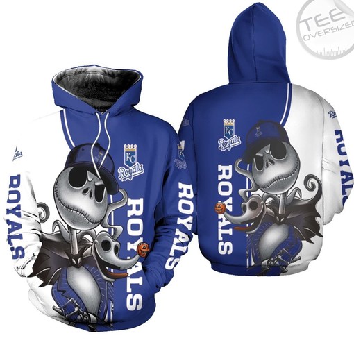 Los Angeles Angels Jack Skellington and Zero All Over Print Hoodie: Perfect for Fans