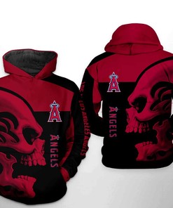 Los Angeles Angels MLB Punisher Skull Zipper Hoodie 3D All-Over Print Gift