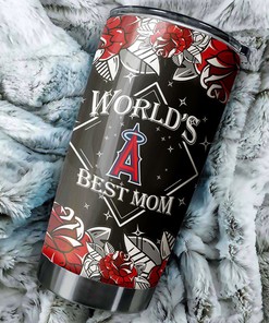 Los Angeles Angels MLB Tumbler - Custom World's Best Baseball Mom Gift with MLB Logo