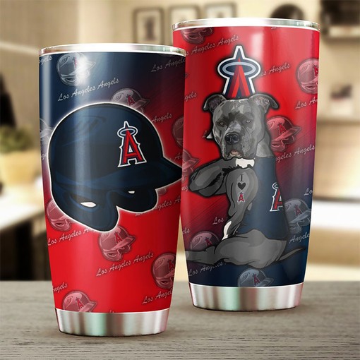 Los Angeles Angels MLB Tumbler with Lovable Dog Design and Catchy MLB Logo