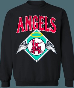 Los Angeles Angels Vintage MLB Crewneck Sweatshirt Hoodie Shirt - Perfect for Baseball Fans