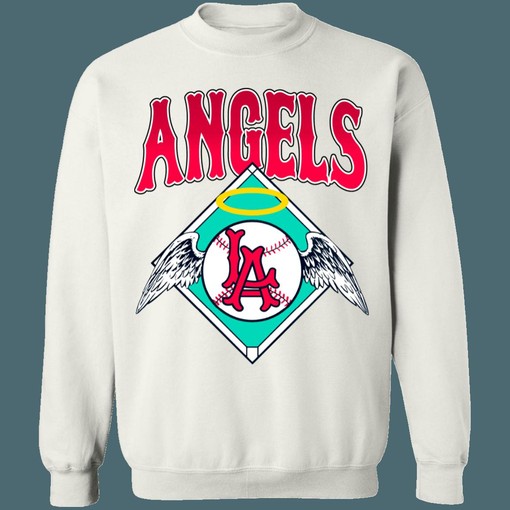 Los Angeles Angels Vintage MLB Crewneck Sweatshirt Hoodie Shirt - Perfect for Baseball Fans - Image 2