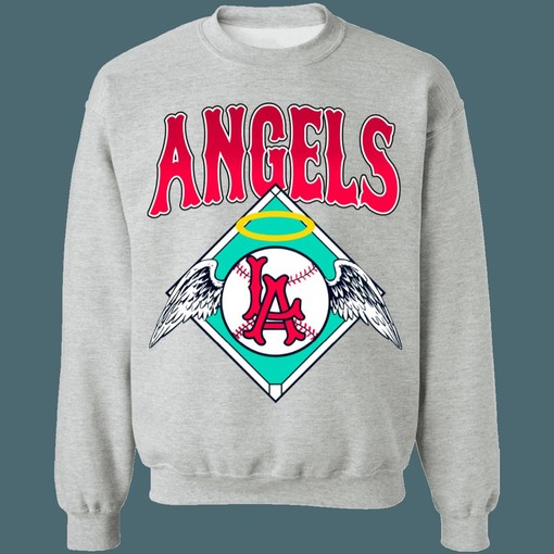 Los Angeles Angels Vintage MLB Crewneck Sweatshirt Hoodie Shirt - Perfect for Baseball Fans - Image 3