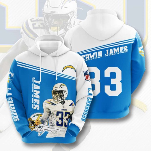 Los Angeles Chargers Custom All Over Print 3D Hoodie with Sport Design