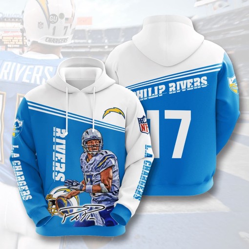 Los Angeles Chargers Custom Sport Design All Over Print 3D Hoodie for Fans