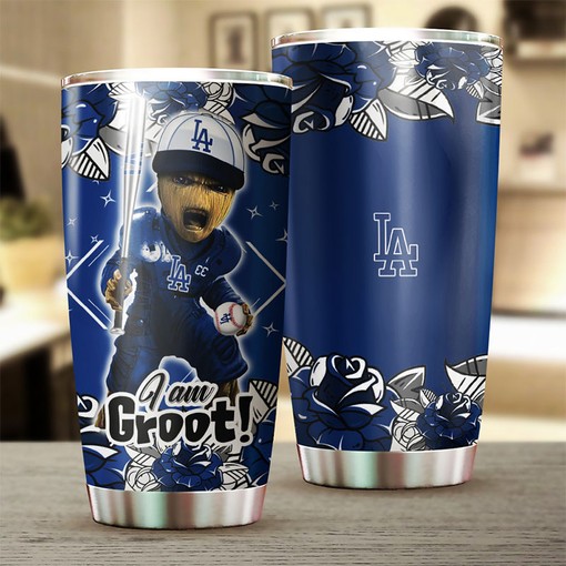 Los Angeles Dodgers Guardians of the Galaxy I Am Groot MLB Tumbler with a Personalized and MLB Design - Image 2
