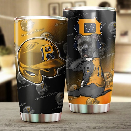 Los Angeles Dodgers Humorous Design Funny Dog MLB Tumbler with Customization and Logo for Fans