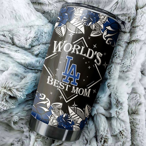 Los Angeles Dodgers MLB Tumbler - Custom World's Best Baseball Mom Gift with Custom MLB Logo