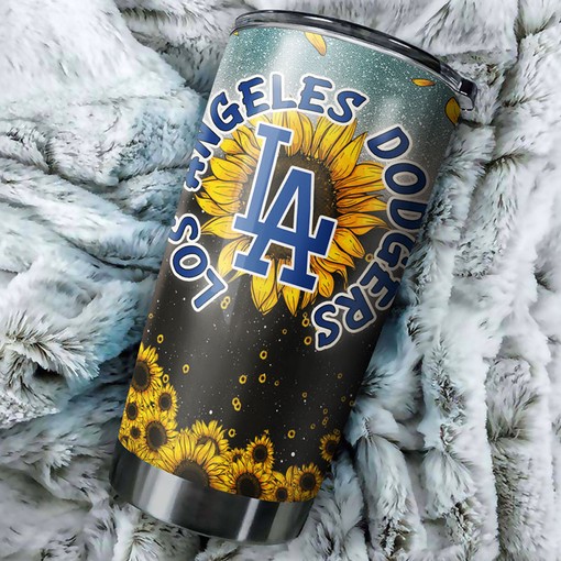Los Angeles Dodgers Vibrant Flowers Sunflower MLB Tumbler with a Unique and MLB Design - Image 2