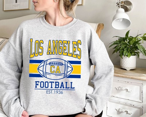 Los Angeles Football Sweatshirt, Retro NFL Football Shirt for Los Angeles Fans, Sport Shirts Men - Image 2