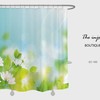Lotus Flowers Shower Curtain with Blue Summer Floral Decor for Your Bathroom