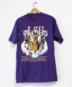Louisiana State University Tigers Vintage Style T-Shirt - Louisiana State Sweatshirt - NCAA Shirts for Women