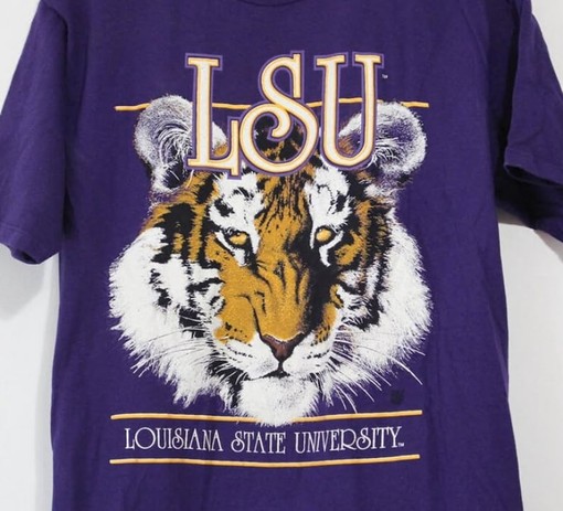 Louisiana State University Tigers Vintage Style T-Shirt - Louisiana State Sweatshirt - NCAA Shirts for Women - Image 2