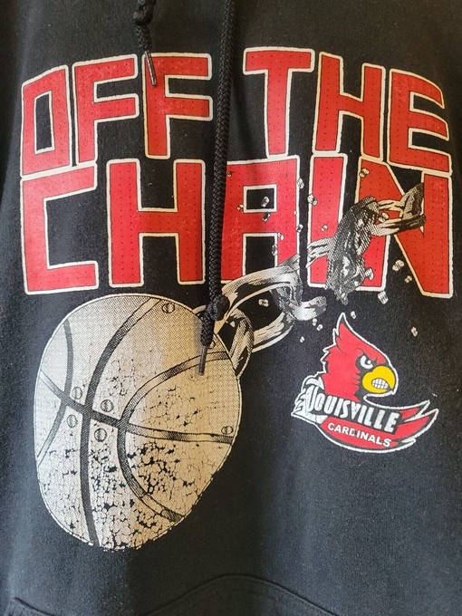 Louisville Cardinal Black Uni Football Sweatshirt - NCAA Shirts for Fans - Image 2