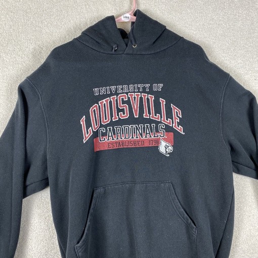 Louisville Cardinals Large Black Hooded Sweatshirt - Full Size - Image 2
