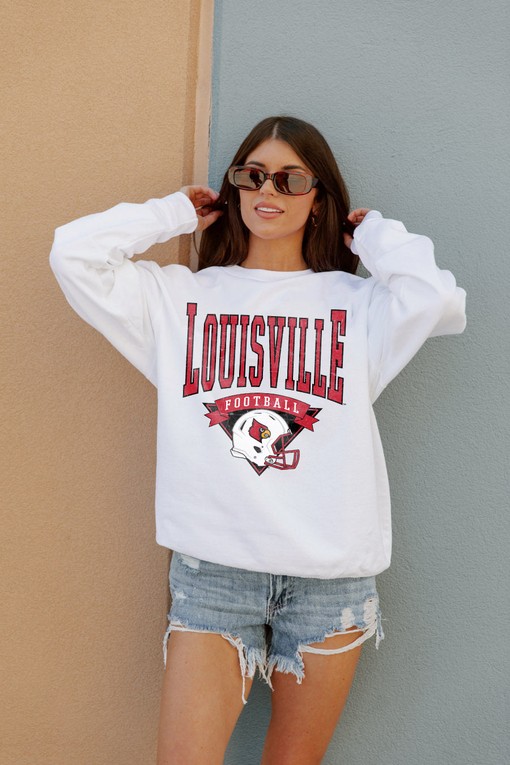 Louisville Cardinals Slow Motion Classic Crew Fleece Pullover - NCAA Shirts