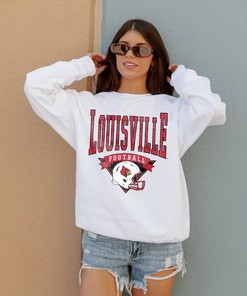 Louisville Cardinals Slow Motion Classic Crew Fleece Pullover - NCAA Shirts for Fans