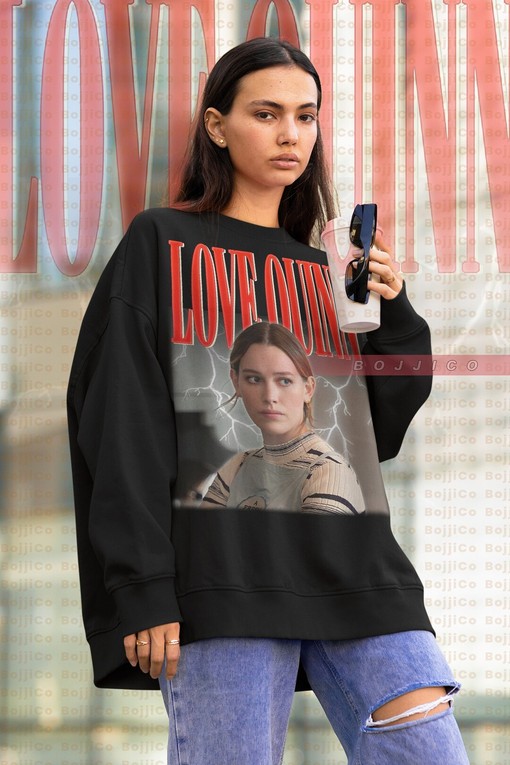 Love Quinn Vintage Sweater from You TV Show featuring Victoria Pedretti, Joe Goldberg, and Penn Badgley
