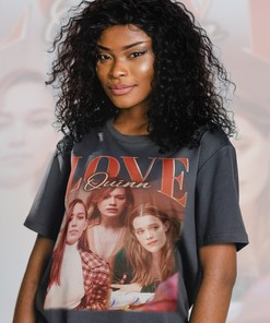 Love Quinn Vintage T-Shirt from You TV Show featuring Victoria Pedretti, Joe Goldberg, and the Love Joe character