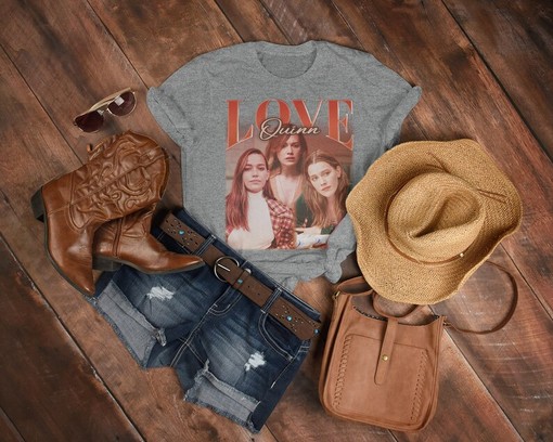 Love Quinn Vintage T-Shirt from You TV Show featuring Victoria Pedretti, Joe Goldberg, and the Love Joe character - Image 3