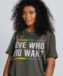 Love Who You Want Shirt - Movie Shirts for Women for LGBTQIA and Equality with Pride Rainbow
