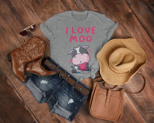 Love You Moo-tiful Unisex Tees, Valentine Couples Shirts, Cute Valentine's Day Shirt, Valentines Day Gift - Image 3