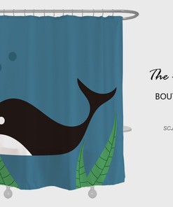 Lovely Black Whale Kids Bathroom Shower Curtain - Add Fun and Color to Your Bathroom Decor