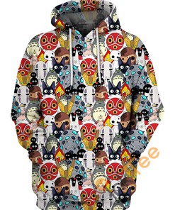 Lovely Creature Of Studio Ghibli All Over Print 3D Hoodie with Custom Design