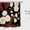 Lovely Flowers Shower Curtain, Noble Retro Black Waterproof & Washable, Unique Bath Accessory