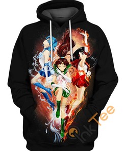 Lovely Guardians Sailor Moon All Over Print 3D Hoodie with Impressive Graphics