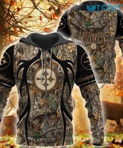 Lovely Tree Covered Camo Hunting - Steelers All Over Print Hoodie with Nature-Inspired Design
