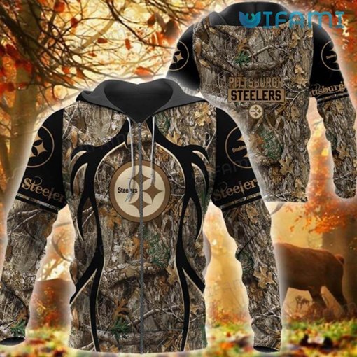 Lovely Tree Covered Camo Hunting - Steelers All Over Print Hoodie with Nature-Inspired Design