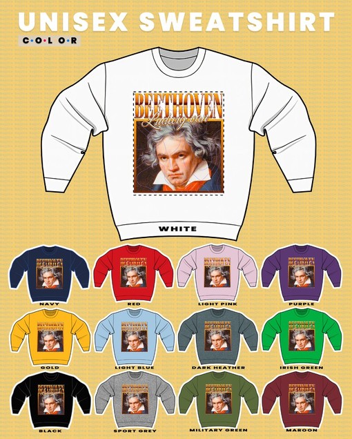 Ludwig van Beethoven Symphony Sweatshirt, German Composer Conductor T-shirt, Classical Music Artist Merchandise Gift - Image 3