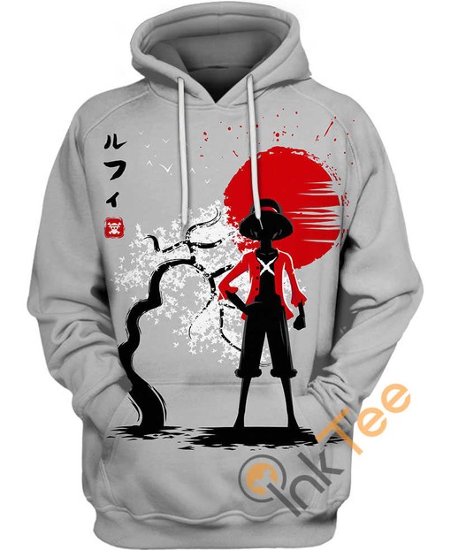 Luffy Cherry Tree Hoodie with 3D Graphic Design - One Piece Inspired