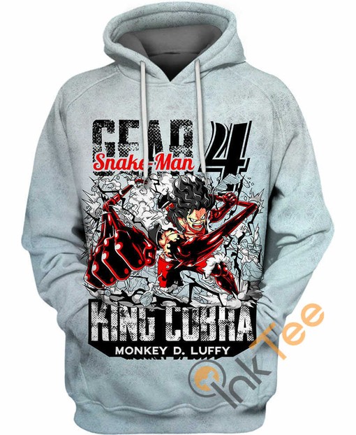 Luffy King Cobra 3D Hoodie with All Over Print Design - One Piece Inspired