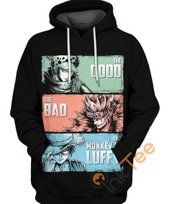 Luffy Law and Eustass Kid 3D Hoodie with Unique All Over Print Design - One Piece Inspired
